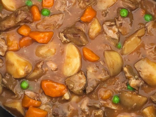 Lamb stew is made in a slow cooker for minimal effort and maximum comfort.