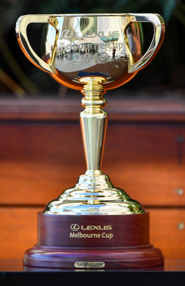 What they are all racing for: the Melbourne Cup trophy.