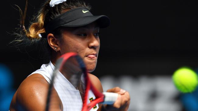 Australia's Destanee Aiava lost her opening round match. (Photo by Paul Crock / AFP)