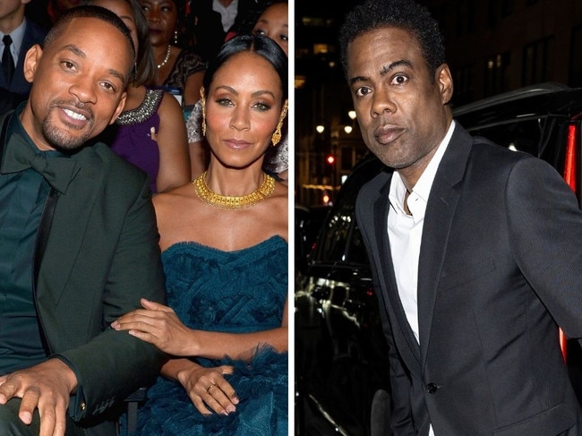 Will Smith and Jada Pinkett Smith; Chris Rock. Picture: