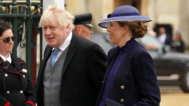 Former prime minister Boris Johnson and his wife Carrie Johnson. Picture: AFP