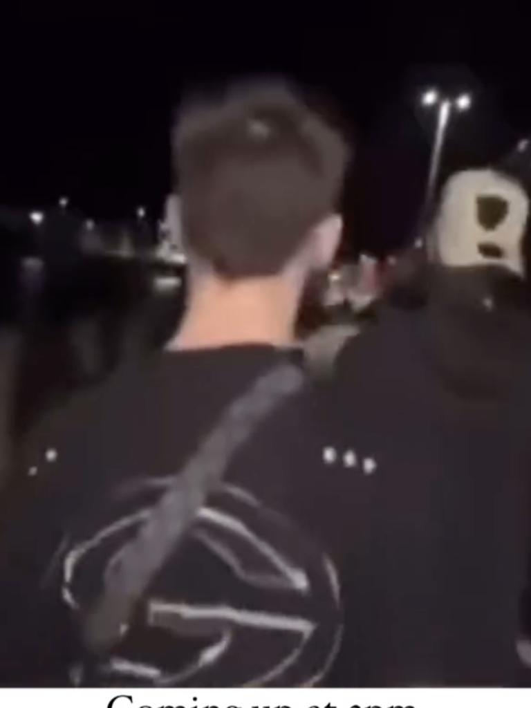 The teens egged each other on as they walked down the pier. Picture: Instagram.