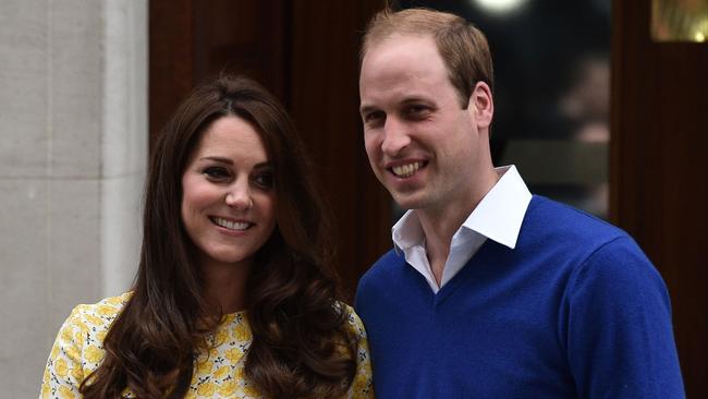 The Duchess and Duke of Cambridge outside of the Lindo Wing following the birth of their second child, Princess Charlotte. (Pic: Leon Neal)