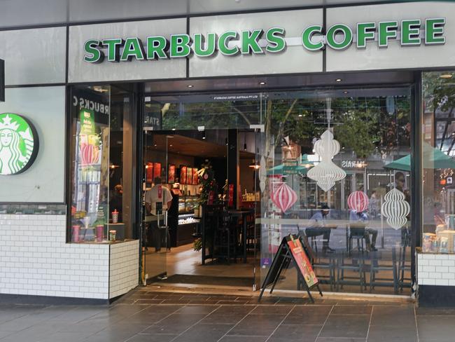 MELBOURNE,AUSTRALIA-NewsWire Photos 01 JANUARY, 2025: Palestine protesters on New Yers Eve spat on staff and stole some merchandise at a Starbucks cafe on Swanston Street. Picture :NewsWire / Valeriu Campan