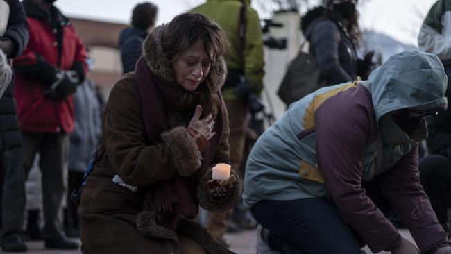 A vigil at the Boulder County Courthouse on Thursday. Picture: AFP