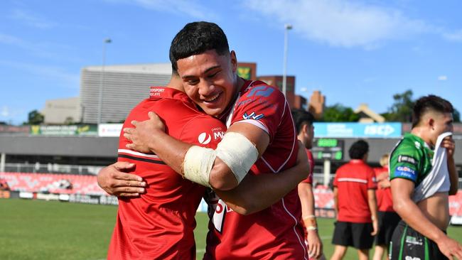 Jairus Halahala pictured earlier in the year after winning the Connell Cup with the Redcliffe Dolphins Under-17s. Photo: Vanessa Hafner/QRL