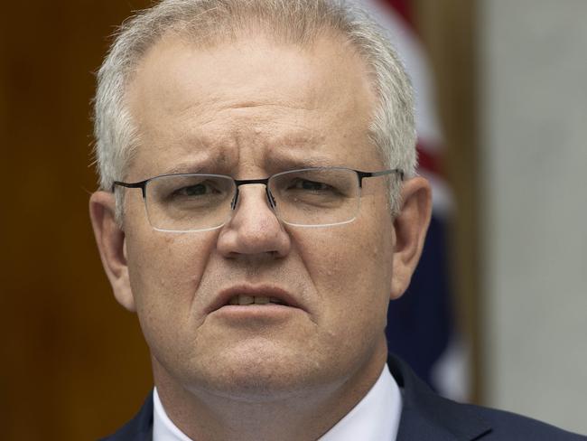 CANBERRA, AUSTRALIA-NCA NewsWire Photos: 28 OCTOBER 2020.The Prime Minister Scott Morrison with  Christian Porter, The Leader of the House and Attorney General during a press conference in Parliament House Canberra.NCA NewsWire / Gary Ramage