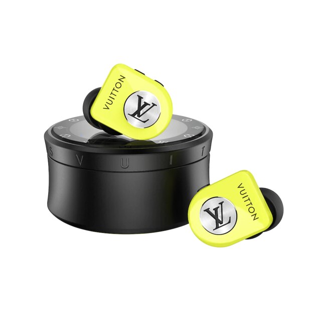 Louis Vuitton earphones in yellow. Picture: Louis Vuitton