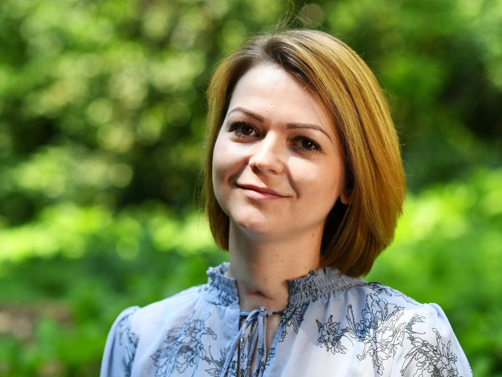 Skripal’s daughter Yulia after surviving the attack. Picture: Dylan Martinez/AFP