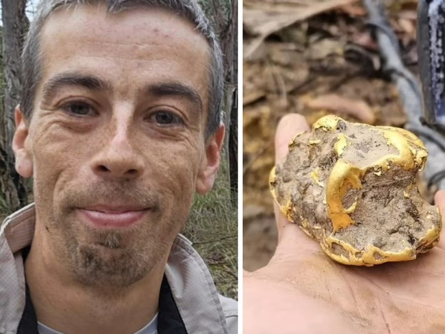 Luke Phillips, who runs the Dig It Detecting YouTube channel, was looking for gold in Ballarat back in May when he found a gold nugget worth up to $100k.  Picture: Supplied.