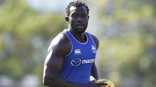 Majak Daw is slowly making his way back to football. Pic: AAP 