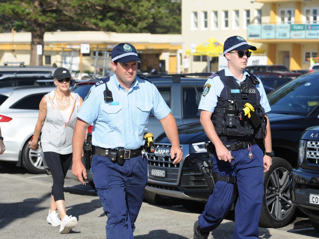 Police patrol Sydney after new mass gathering bans kicked in. Picture: Simon Bullard/AAP ARCHIVING