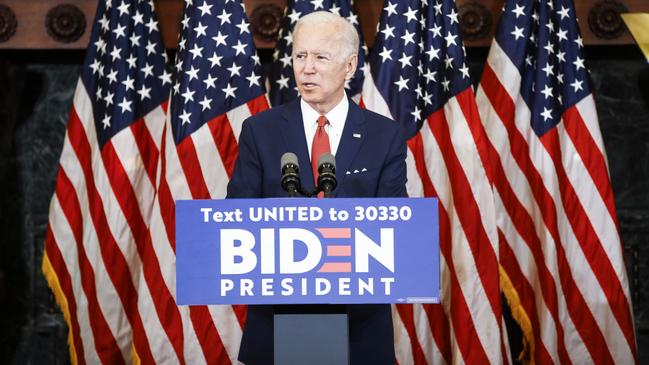 Joe Biden spent too much of his time attacking Trump in Philadelphia on Tuesday. Picture: AP