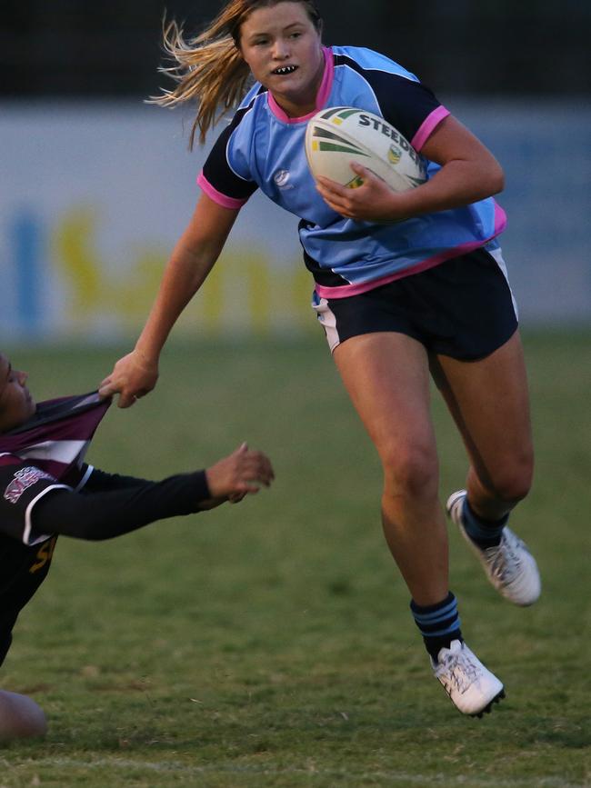 Marymount's Lily Kolc brushes off the defence. Picture Glenn Hampson