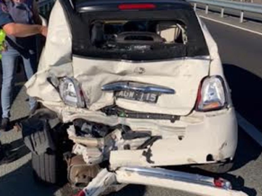 Naomi Brown’s car was rear-ended on March 25. Picture: Supplied