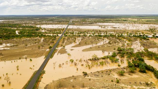 The Thomson River in Longreach. Picture: Aaron Skinn