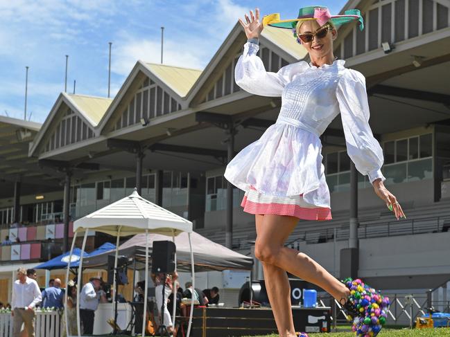 Sarah Bennett at the Melbourne Cup event at Morphettville racecourse. Picture: Tom Huntley