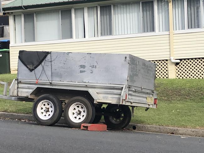 A trailer parked in Wheeler Pde, Dee Why, on Tuesday. Picture: Manly Daily