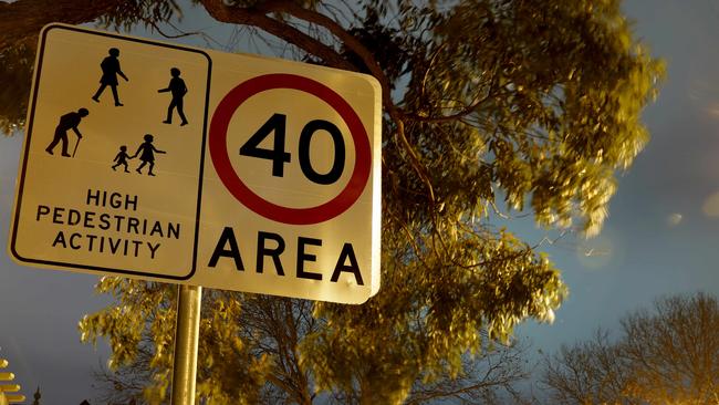 Speed limits would be reduced to 40km/h in residential streets under a push to get Victorians walk more. Picture: Damian Shaw