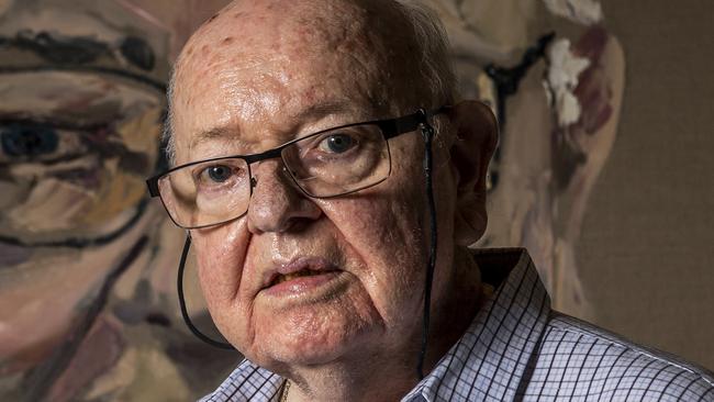 Father Bob Maguire - photographed at his charity offices in Albert Park. Picture: Jake Nowakowski