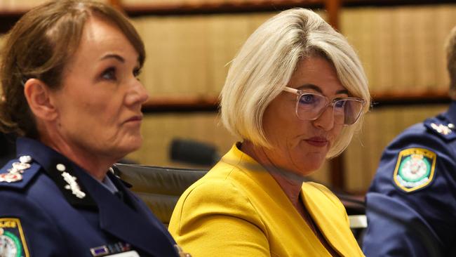 NSW Police Minister Yasmin Catley, right, and Police Commissioner Karen Webb. Kristy Childs has not received a reply to a letter she sent Minister Catley requesting the reward for information about her sister Rachelle Childs’ murder be increased. Picture: NewsWire/Gaye Gerard