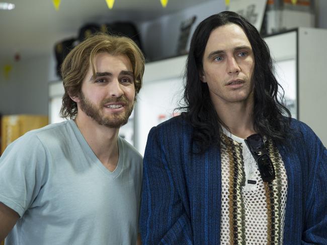 James Franco (with brother Dave Franco) in a scene from The Disaster Artist. The actor missed out on a Best Actor nomination. Picture: Warner Bros/Roadshow Films