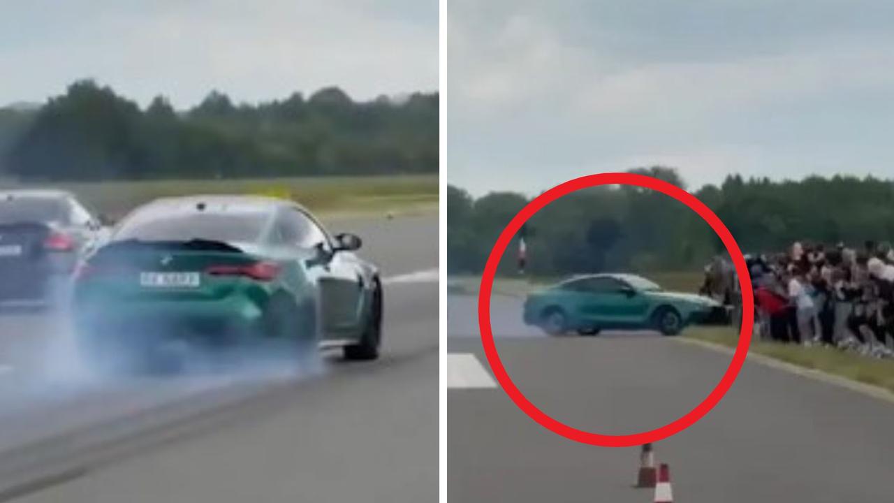 Horror scenes as dragracer drives into crowd