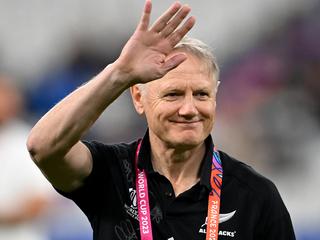 PARIS, FRANCE - OCTOBER 20: Joe Schmidt, Assistant Head Coach of New Zealand acknowledges the fans prior to the Rugby World Cup France 2023 semi-final match between Argentina and New Zealand at Stade de France on October 20, 2023 in Paris, France. (Photo by Hannah Peters/Getty Images)