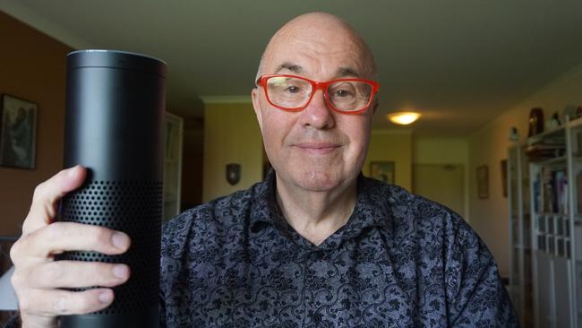 Journalist Chris Griffith with his Amazon Echo domestic personal assistant.