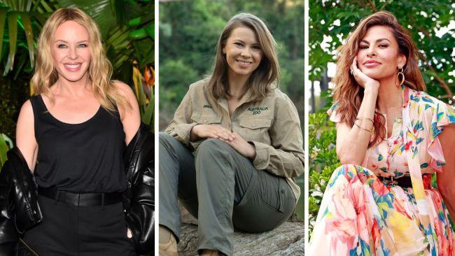 Kylie Minogue, Bindi Irwin and Eva Mendes are all on board with the new Bluey series. Images: Getty, Supplied, News Corp