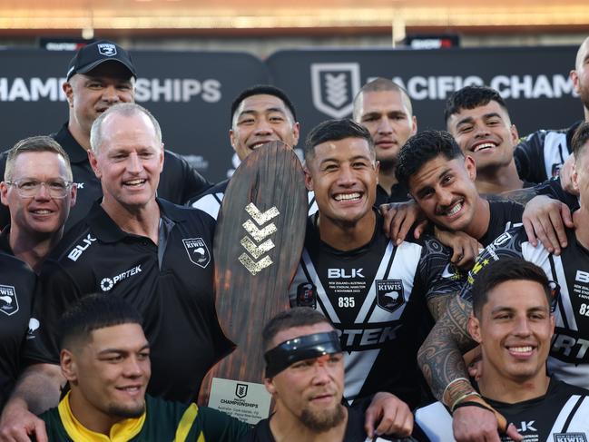 The Kangaroos find themselves in a precarious position, with relegation a possibility after the Kiwis’ record 30-0 win over Australia in the 2023 Pacific Championship final. Picture: Getty Images