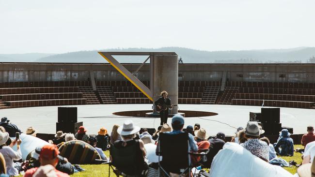 A performance at Spring Bay Mill, Triabunna, Tasmania.