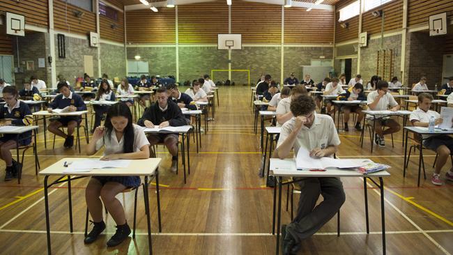 Students at Holsworthy High School sitting their HSC IN 2017.