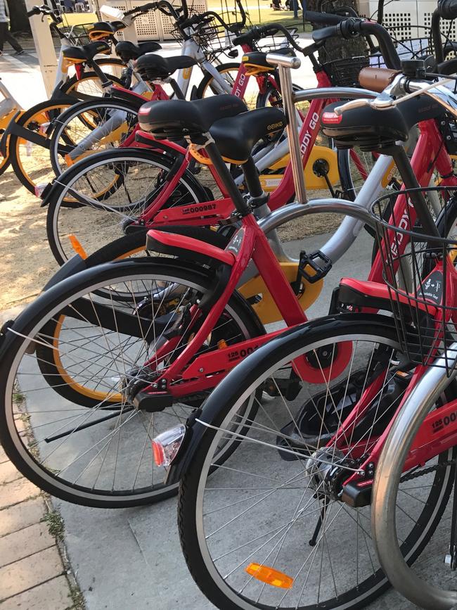 Dockless bikes abandoned at Coogee.