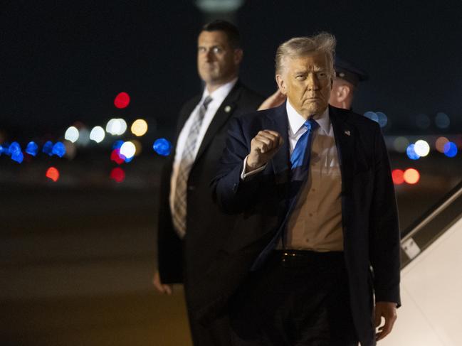 President Donald Trump arrives at Palm Beach International Airport in West Palm Beach, Florida. Picture: Manuel Balce Ceneta / AP