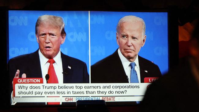 Trump and Biden face off last Friday. Picture: Getty Images via AFP