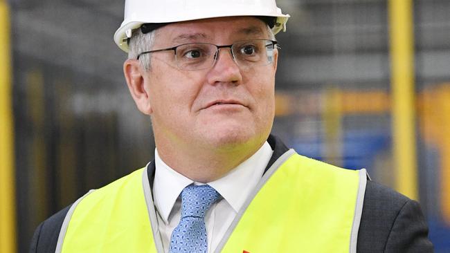 ADELAIDE, AUSTRALIA - NewsWire Photos September 26, 2020: Prime Minister Scott Morrison is seen during a visit to Osborne Naval Shipyards in Adelaide. Picture: NCA NewsWire / David Mariuz. Pool