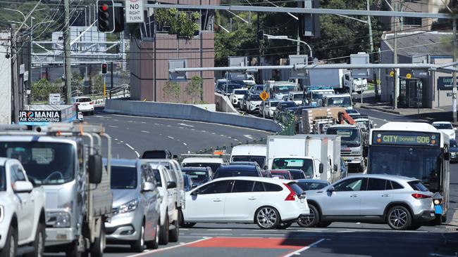 The Rozelle Interchange on November 30. Picture: Richard Dobson