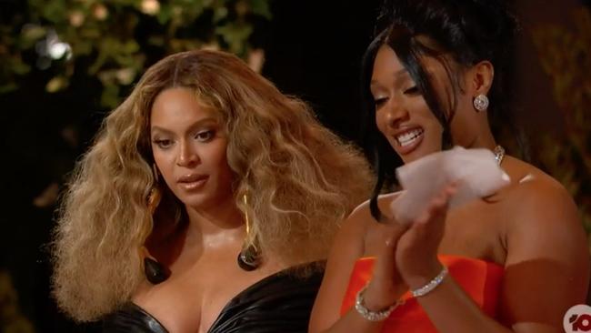 Beyonce finds out she made Grammys history.