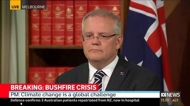 'I completely reject that': Scott Morrison slams reporter over climate change (ABC)