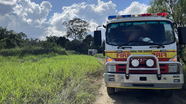 Emergency services responding to reports of structure fires along Holland Street, Gracemere, on December 27, 2023.