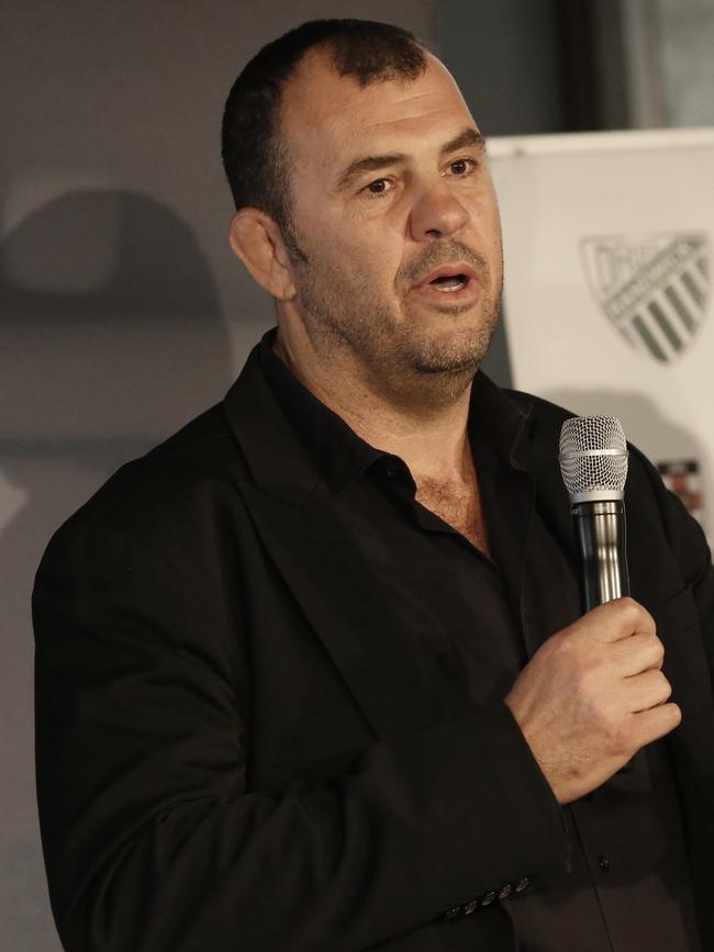 Michael Cheika speaking at the Randwick Rugby Club's annual lunch. Picture: Ric Mclallen