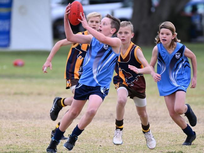 31/5/21 - School Sport SA Sapsasa State Country Football Carnival in West Beach - Central Eyre Peninsula v Southern Fleurieu on Oval 4. Picture: Naomi Jellicoe