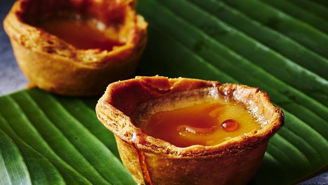 Duck egg caramel custard tarts Short Grain by Martin Boetz in Fortitude Valley. Picture: Jeremy Simons.