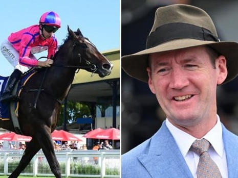 Ciaron Maher and Icarian Dream. Pictures: Trackside Photography and Getty Images