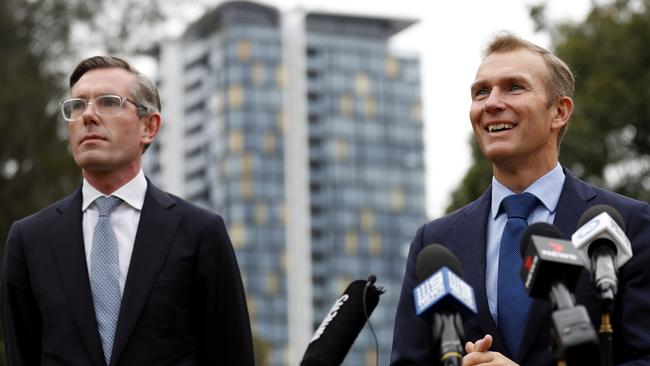 NSW Premier Dominic Perrottet and Planning Minister Rob Stokes. Picture: NCA NewsWire / Nikki Short