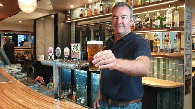 Clayton Jon Williams behind the bar at Duporth Tavern