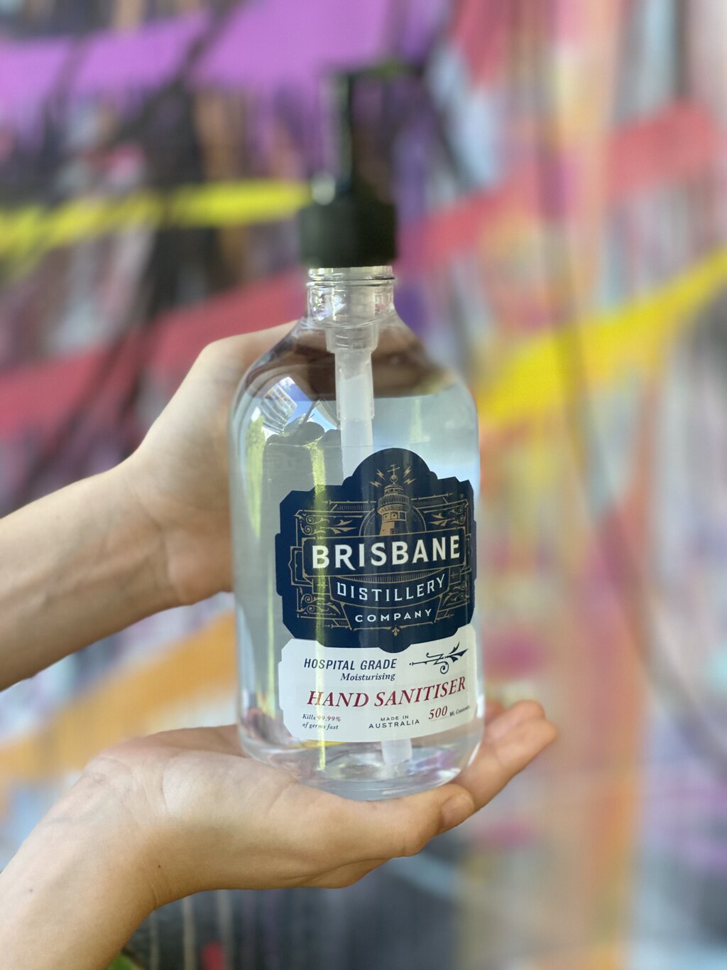 Brisbane Distillery hand sanitiser, image supplied