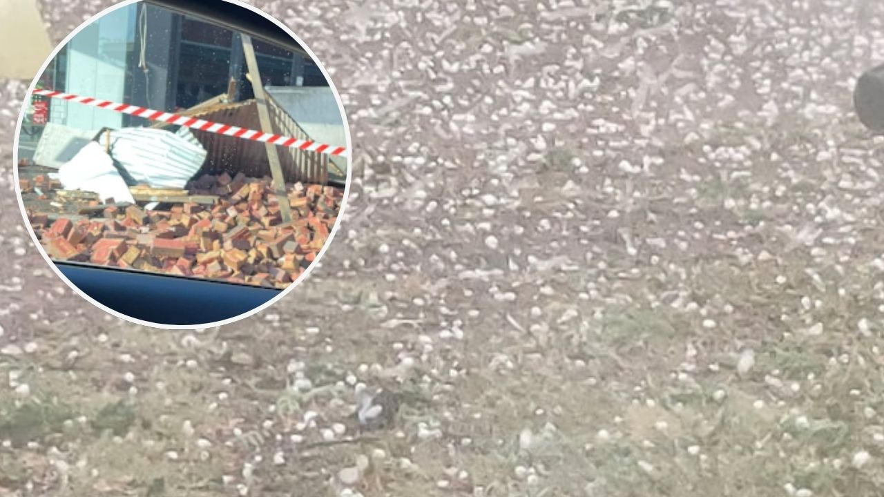 Golf-ball hail and high winds cause chaos