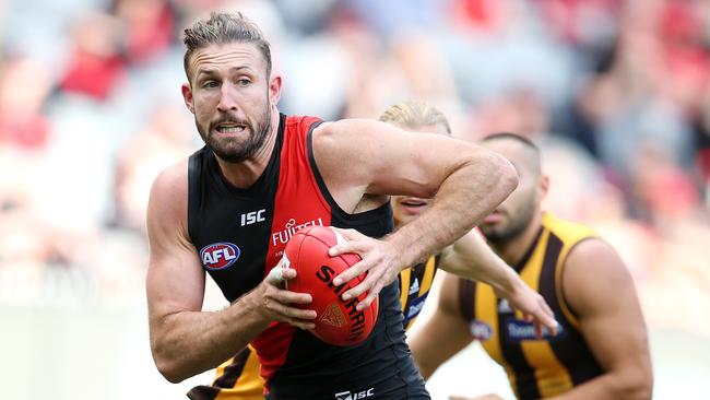 Cale Hooker will soon become a 200-game player for Essendon.